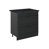 SPODNÍ SKŘÍŇKA KUCHYŇSKÉ LINKY R-Line, Antracitový venkovský dům/Antracit, 80 cm se 3 zásuvkami pracovná doska antracitová - antracitová, kompozitní dřevo (80/81.6/60cm) - Vicco