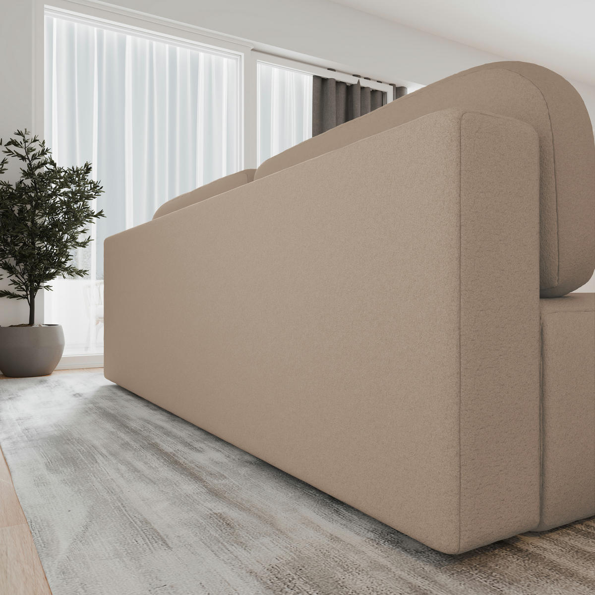 SCHLAFSOFA - Fluffy - Beige (Anthology 3) - Beige, Holz (210/88/104cm) - Möblo