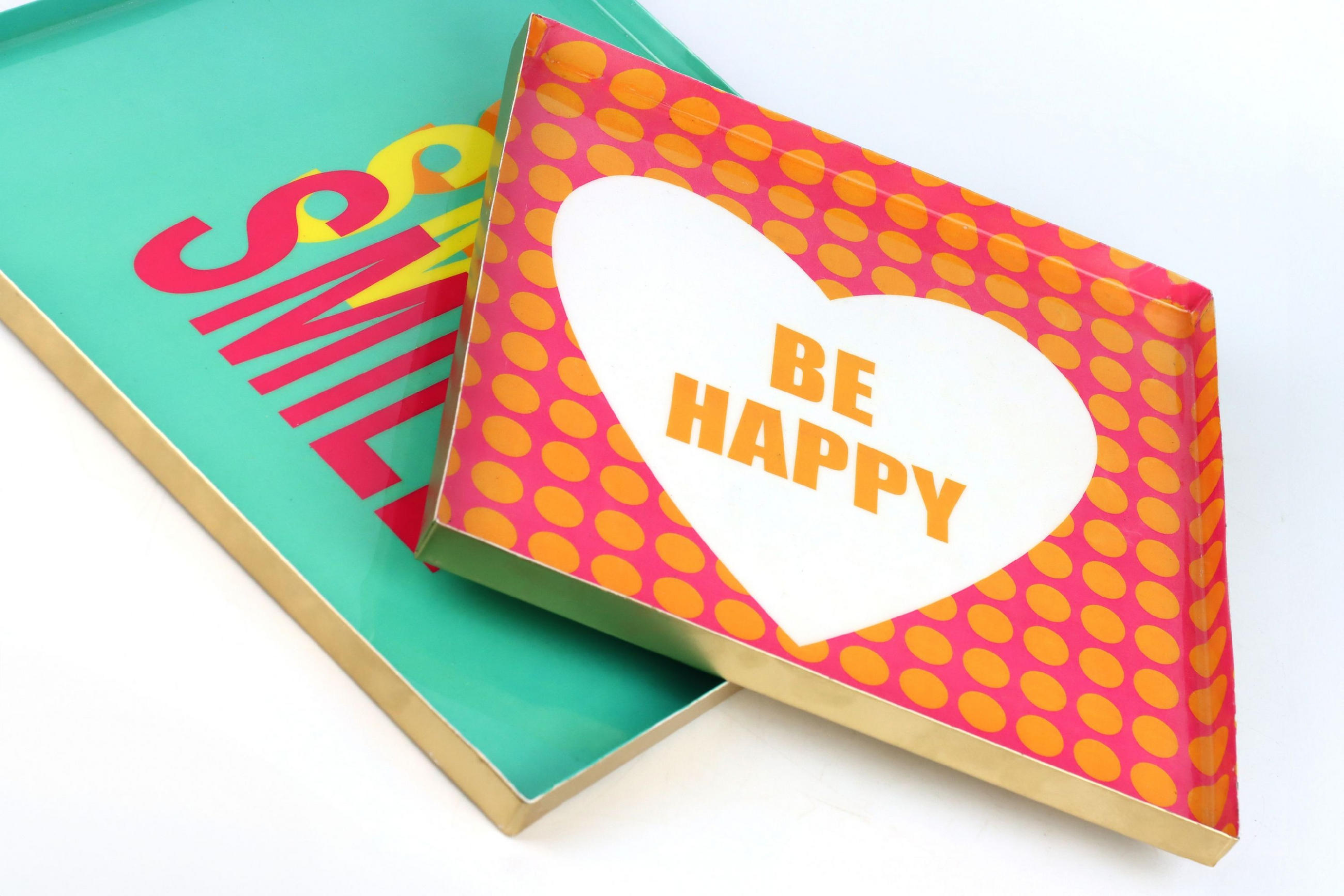 TABLETTS Message 2er-Set - creme, Metall, rund mit Schriftzug - Weiß, Metall (1.5cm) - FURNARO