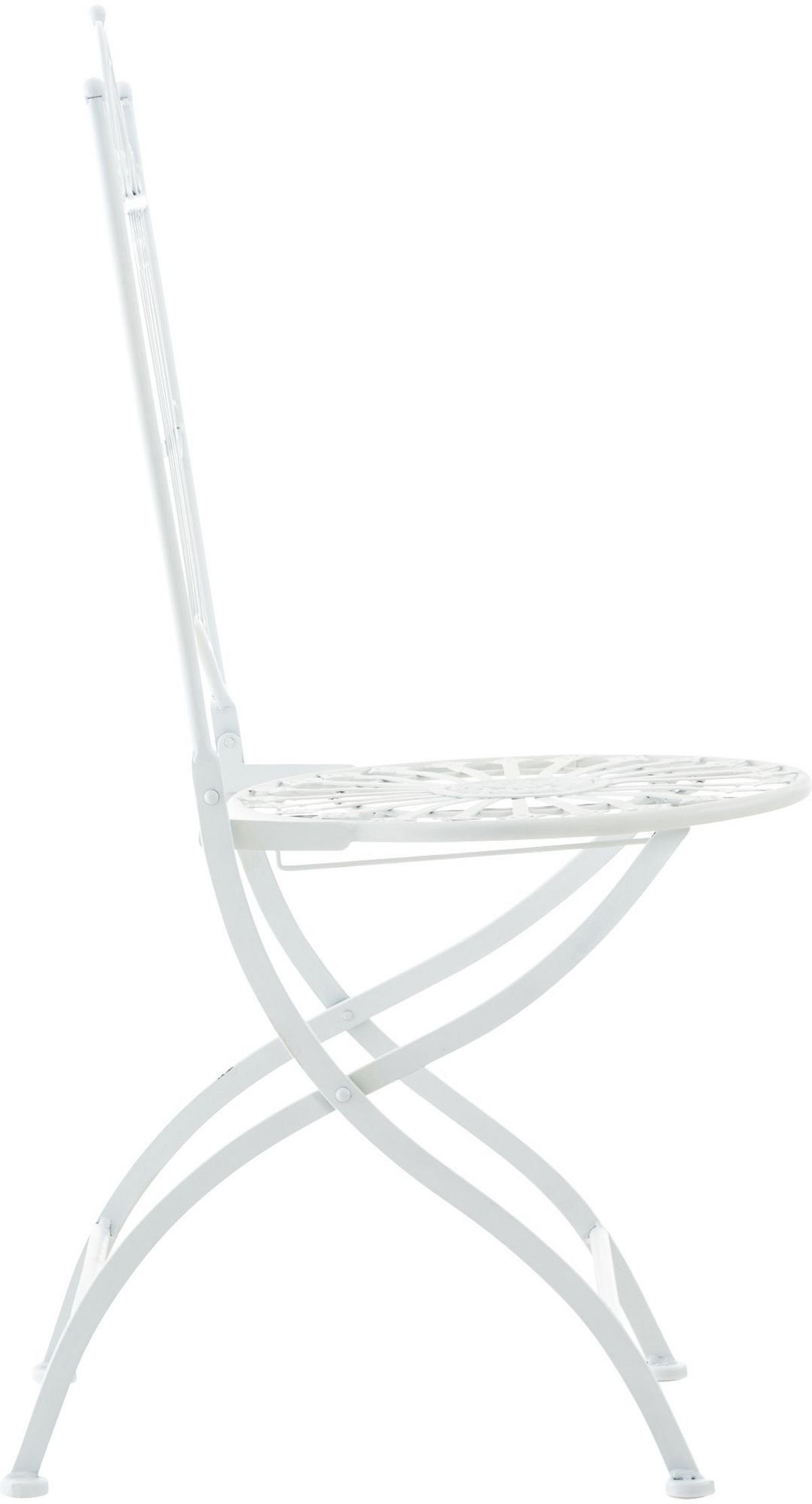 GARTENKLAPPSTUHL Metall Weiß - Weiß, Metall (39/94/53cm) - CLP