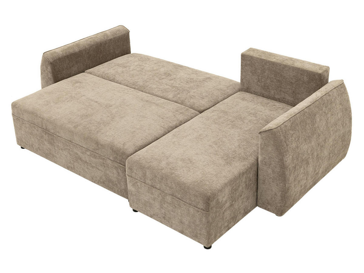 ECKSCHLAFSOFA Darlan - Dunkelbraun/Schwarz, Holz/Kunststoff (245/143cm) - MIRJAN24
