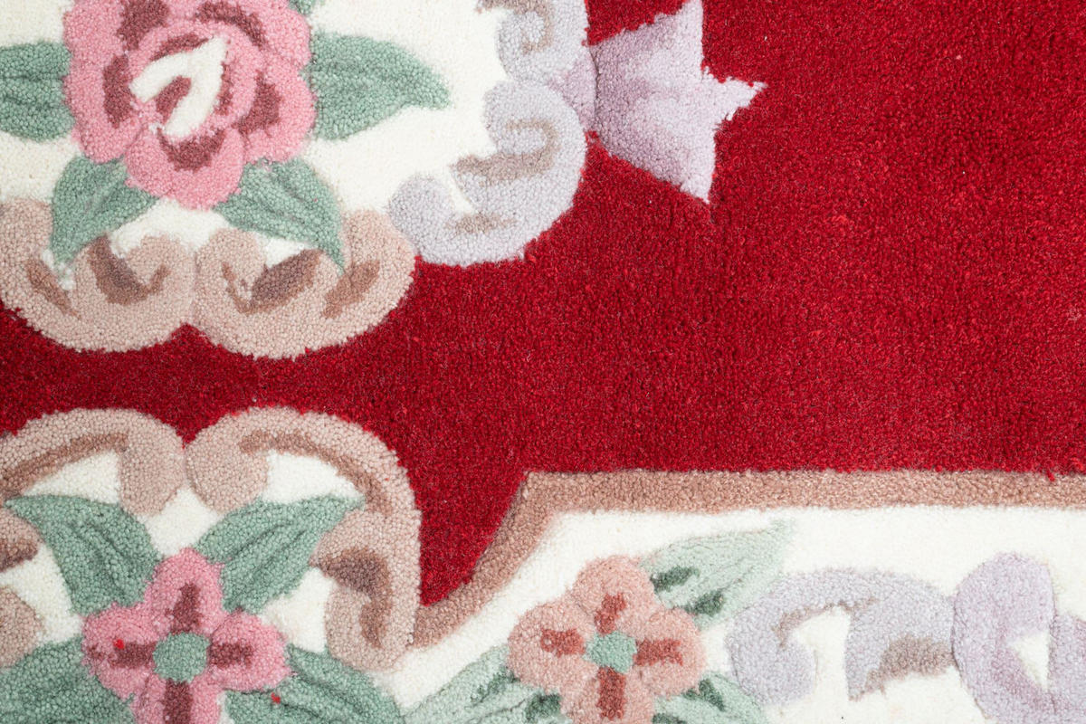 HANDTUFTTEPPICH Ming Bettumrandung 70x600 cm - Rot, Textil (70/600cm) - THEKO