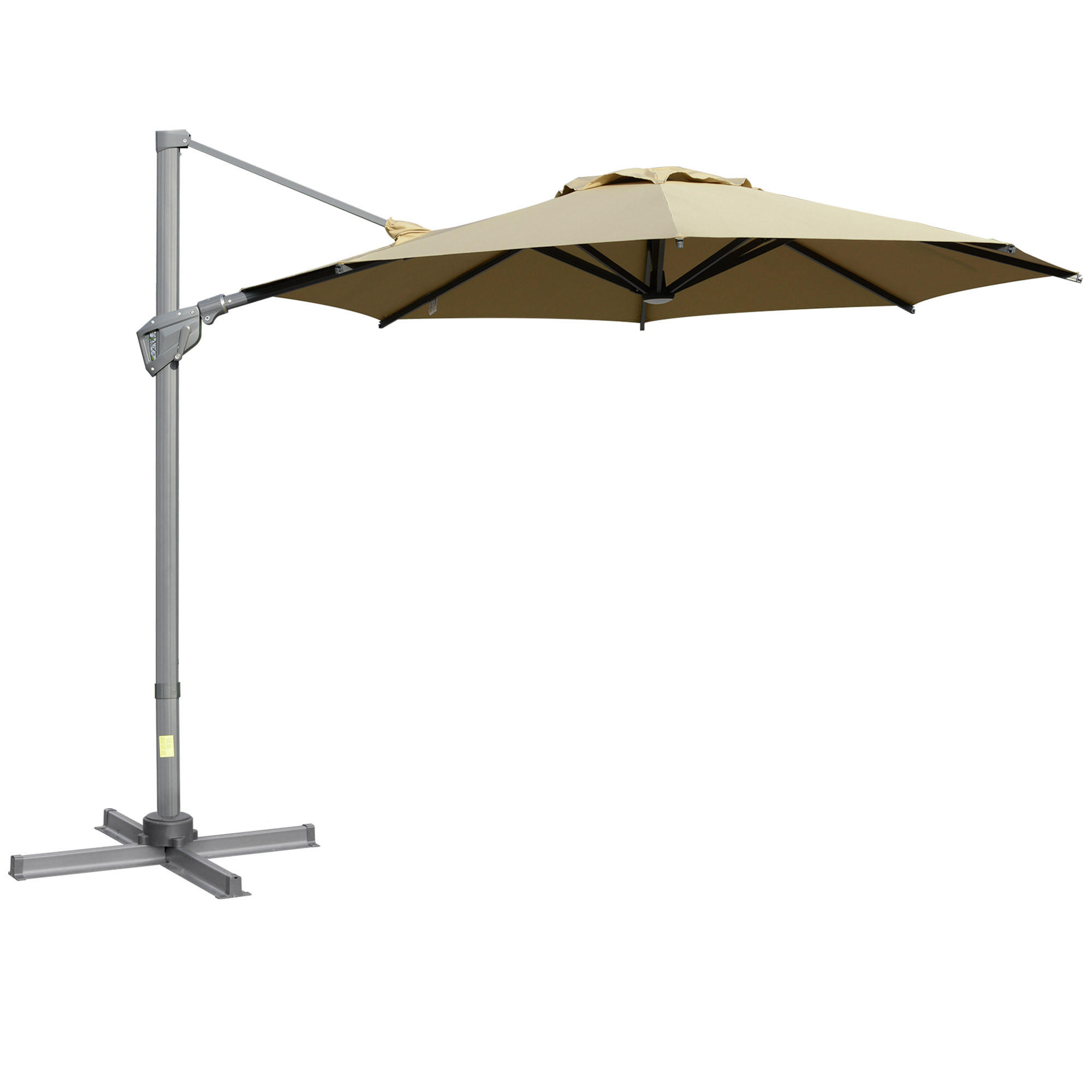 SONNENSCHIRM, Aluminium, Stahl, Khaki - Braun, Metall (298/298cm) - Outsunny