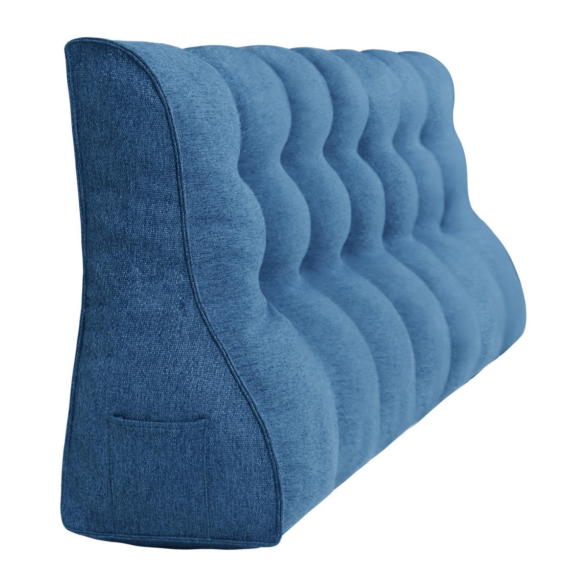 RÜCKENKISSEN Körperkontur Leinenlook Blau 180 cm - Blau, Textil (55/180cm) - Vercart