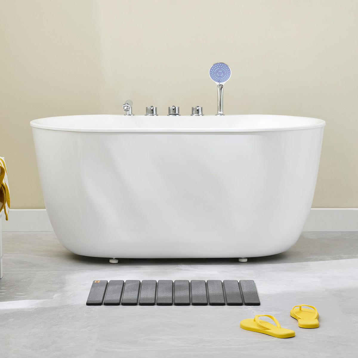 BADEMATTE Badezimmer - Grau, Stein (59/39cm) - SoBuy