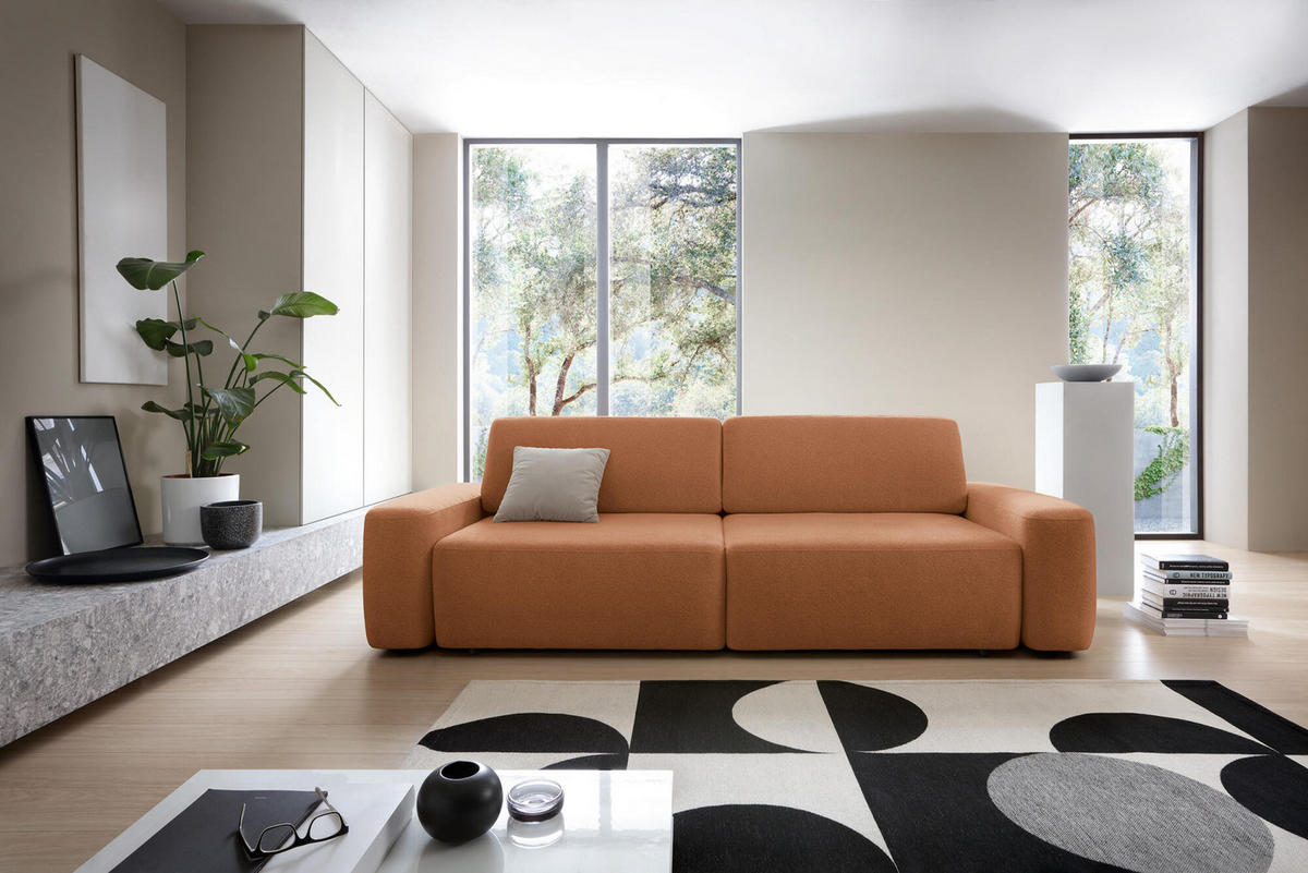 SOFA BOULI Orange 257x105x82 cm - Orange, Textil (257/82/105cm) - FURNLUX