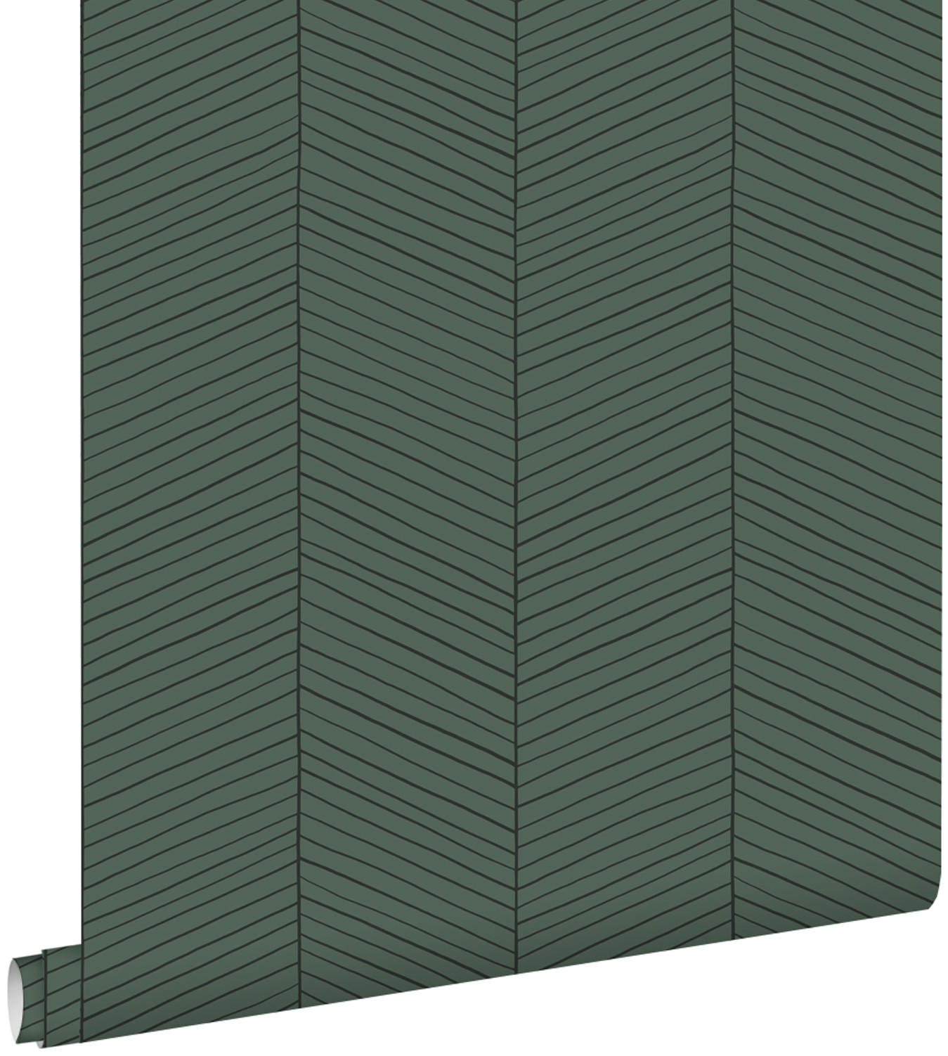 TAPETE Fischgrätmuster 53 cm x 10.05 m - Grün, Papier (53/1000cm) - ESTAhome