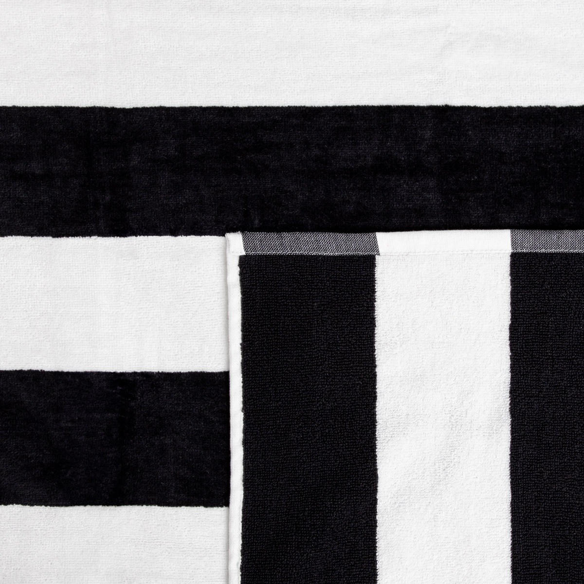 BADETUCH Lawena schwarz-weiß 100/150 cm - Schwarz, Textil (100/150cm) - Homla