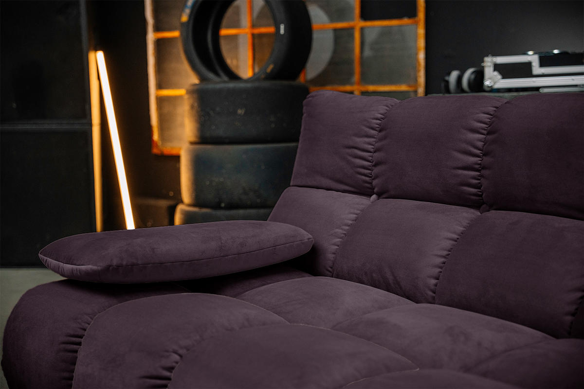 SITZGRUPPE VIVIEN 3ER SET Violett Velvet - Violett, Kunststoff/Textil (359/85/510cm) - KAWOLA