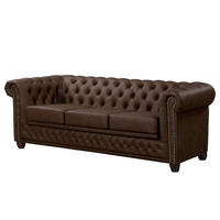 3-SITZER SOFA - Dunkelbraun, Kunststoff (203/72/86cm) - home24