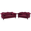 SOFA-SET 5-sitzer Samtstoff Rot Skien - Rot, Textil (200/91/83cm) - Beliani