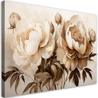 WANDBILD pfingstrosen blumen in beige - Beige, Textil (60/40cm) - Feeby