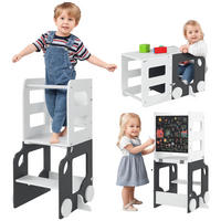 LERNTURM DE-17248 4-in-1 mit doppelseitiger Tafel & Autodesign Grau - Weiß, Holzwerkstoff (46/92/58cm) - ComfortXL
