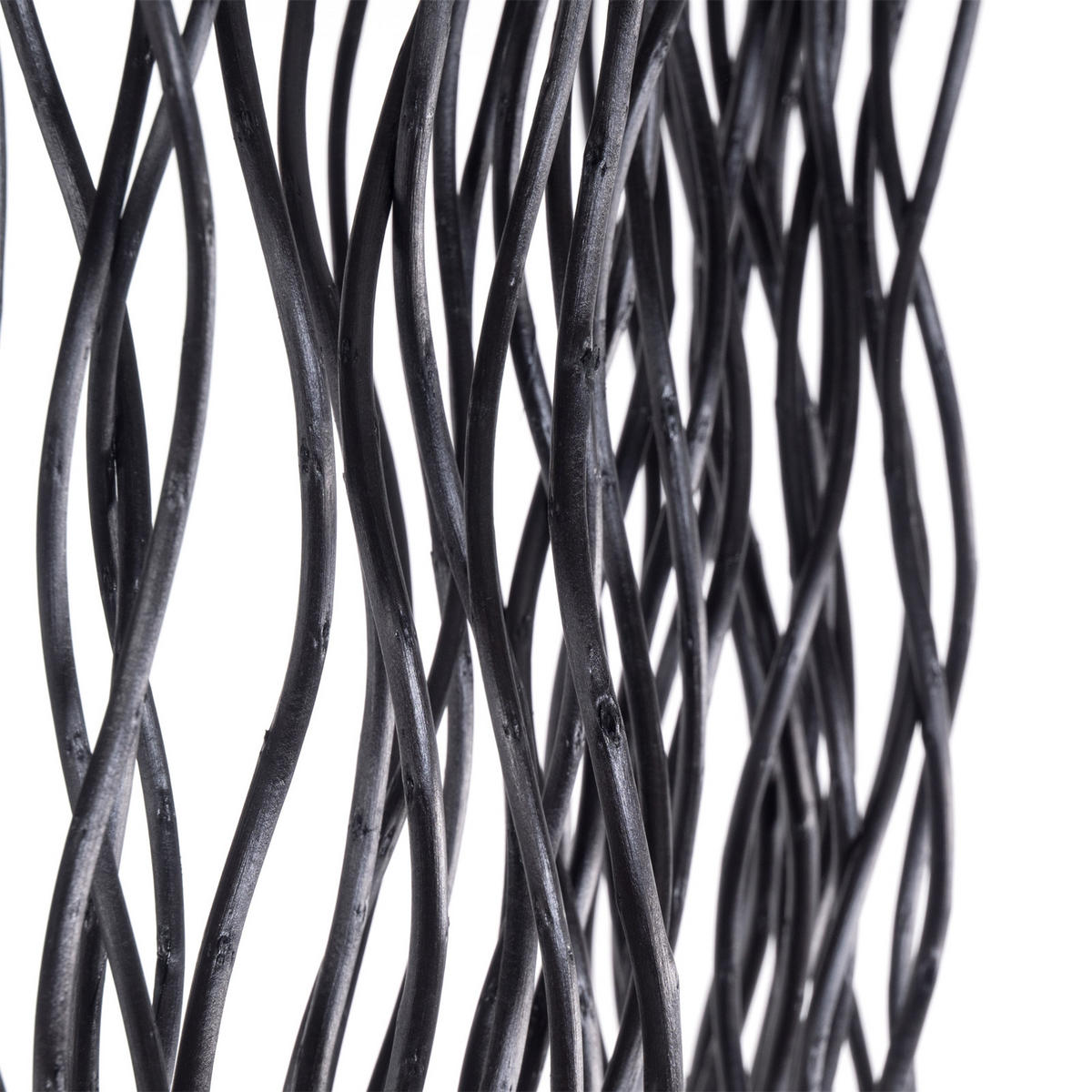PARAVENT Wave 3 Weidenzweige schwarz - Schwarz, Naturmaterialien (120/170/6cm) - DESIGN DELIGHTS