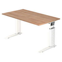 SCHREIBTISCH Serie-U 80/140/74 cm in Nussbaumfarben/Weiß - Nussbaumfarben/Weiß, Holzwerkstoff (80/140/74cm) - bümö