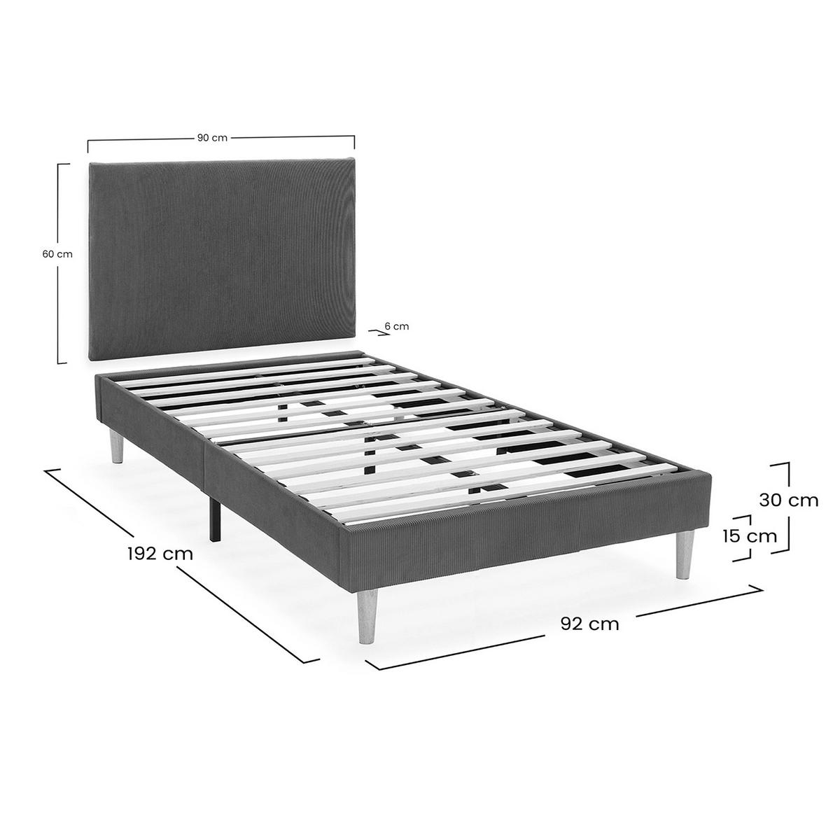 POLSTERBETT + kopfteil Bari 90x190 cm, Grün - Grün, Textil (190/90cm) - VS Venta-stock