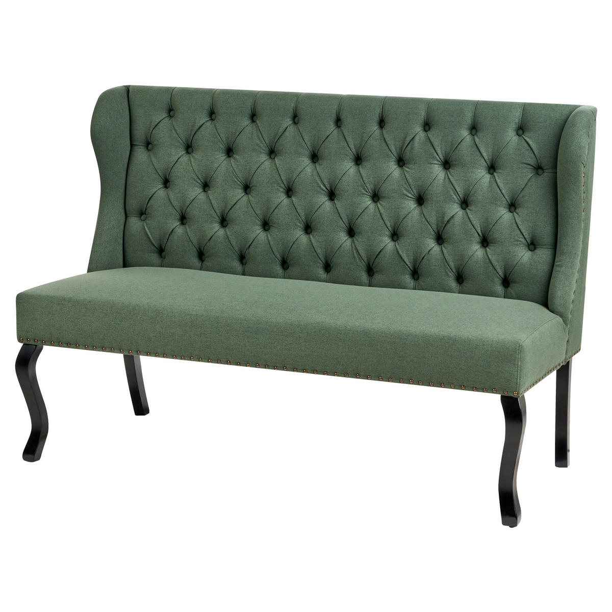 2-SITZER-KÜCHENSOFA grün Torsby - Schwarz/Grün, Textil (154/106/63cm) - Beliani