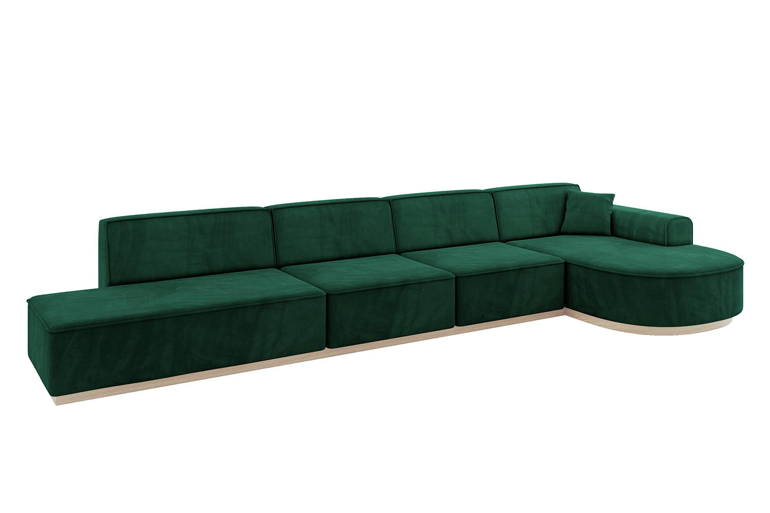 ECKSOFA Ottomane Rechts ARRIO-L3 - 413x171x83 cm Dunkelgrün - Grün, Holzwerkstoff/Textil (413/171cm) - ALTDECOR