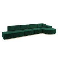 ECKSOFA Ottomane Rechts ARRIO-L3 - 413x171x83 cm Dunkelgrün - Grün, Holzwerkstoff/Textil (413/171cm) - ALTDECOR