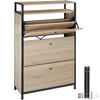 SCHUHSCHRANK Buffalo,inklusive Kippschutz, 81 x 32 x 130 cm,Industrial Holz hell, Eiche Sonoma - Naturfarben, Holzwerkstoff (32/130/81cm) - tectake
