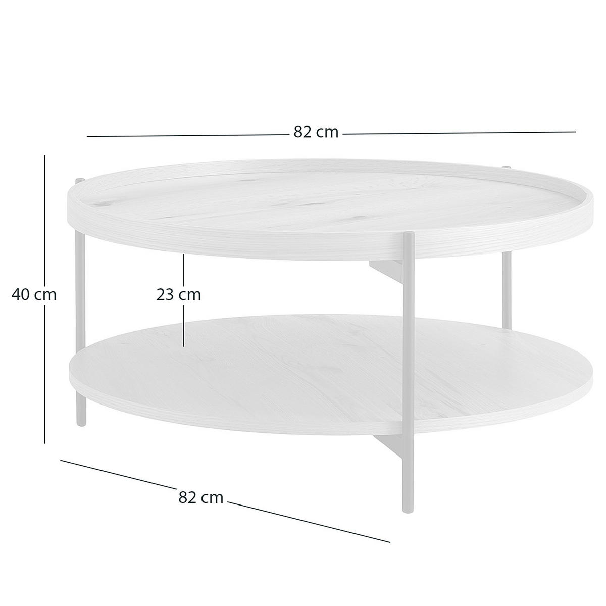 COUCHTISCH - MDF / Metall - Eichefarben, Holzwerkstoff/Metall (82/82/40cm) - home24