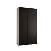 SCHWEBETÜRENSCHRANK 235,2/140/45 2-türig - Schwarz/Weiß, Holz/Metall (140/235/45cm) - Abiks Möbel