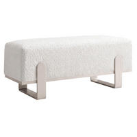 SITZBANK Melissa, Polsterbank 80 cm mit Metallgestell, Bouclé-Stoff, Hellbeige+Kaschmir - Kaschmir/Beige, Metall (80/47/35cm) - Beautysofa
