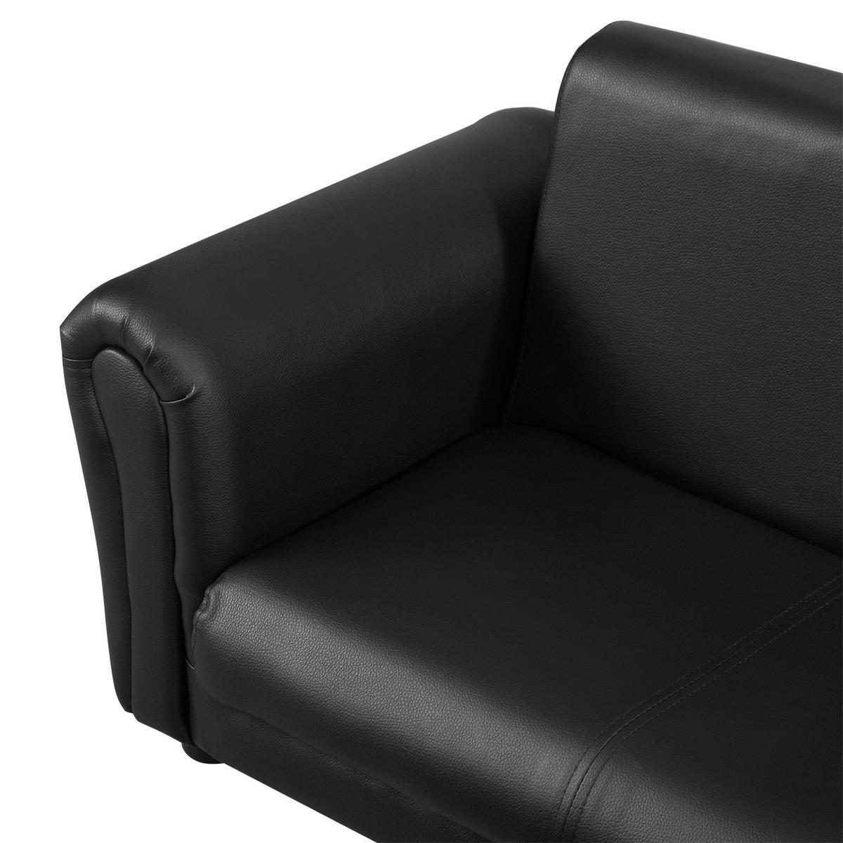 KINDERSESSEL DE-10407 mit Fußhocker & Armlehnen Schwarz - Schwarz, Metall (42/41/83cm) - ComfortXL