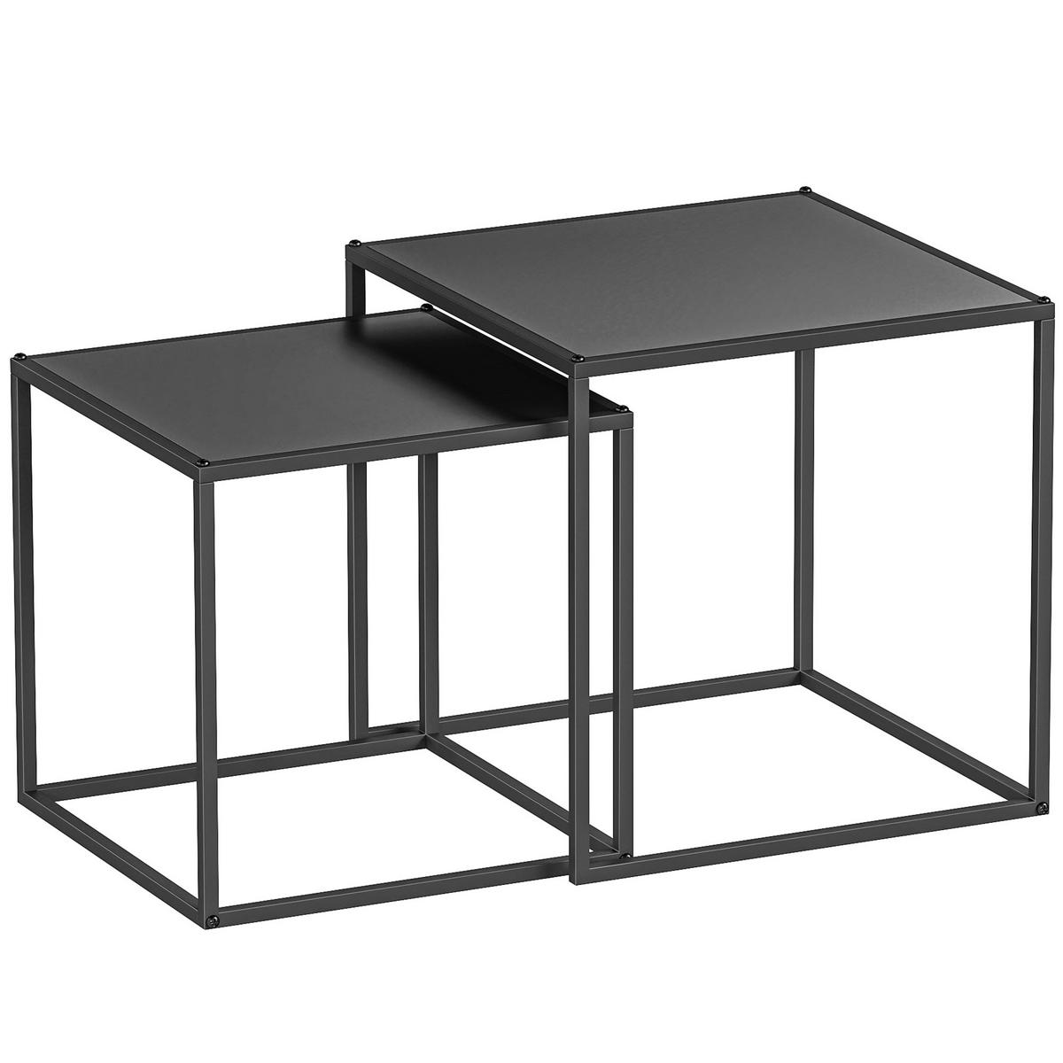 COUCHTISCH DE-15738 2er-Set nestbar Schwarz - Schwarz, Metall (40/40/40cm) - ComfortXL
