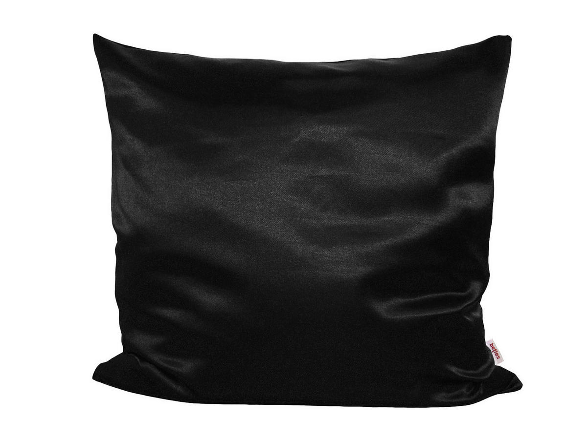 KISSENBEZUG Glanz Satin schwarz 80/80 cm - Schwarz, Textil (80/80cm) - beties Heimtextil