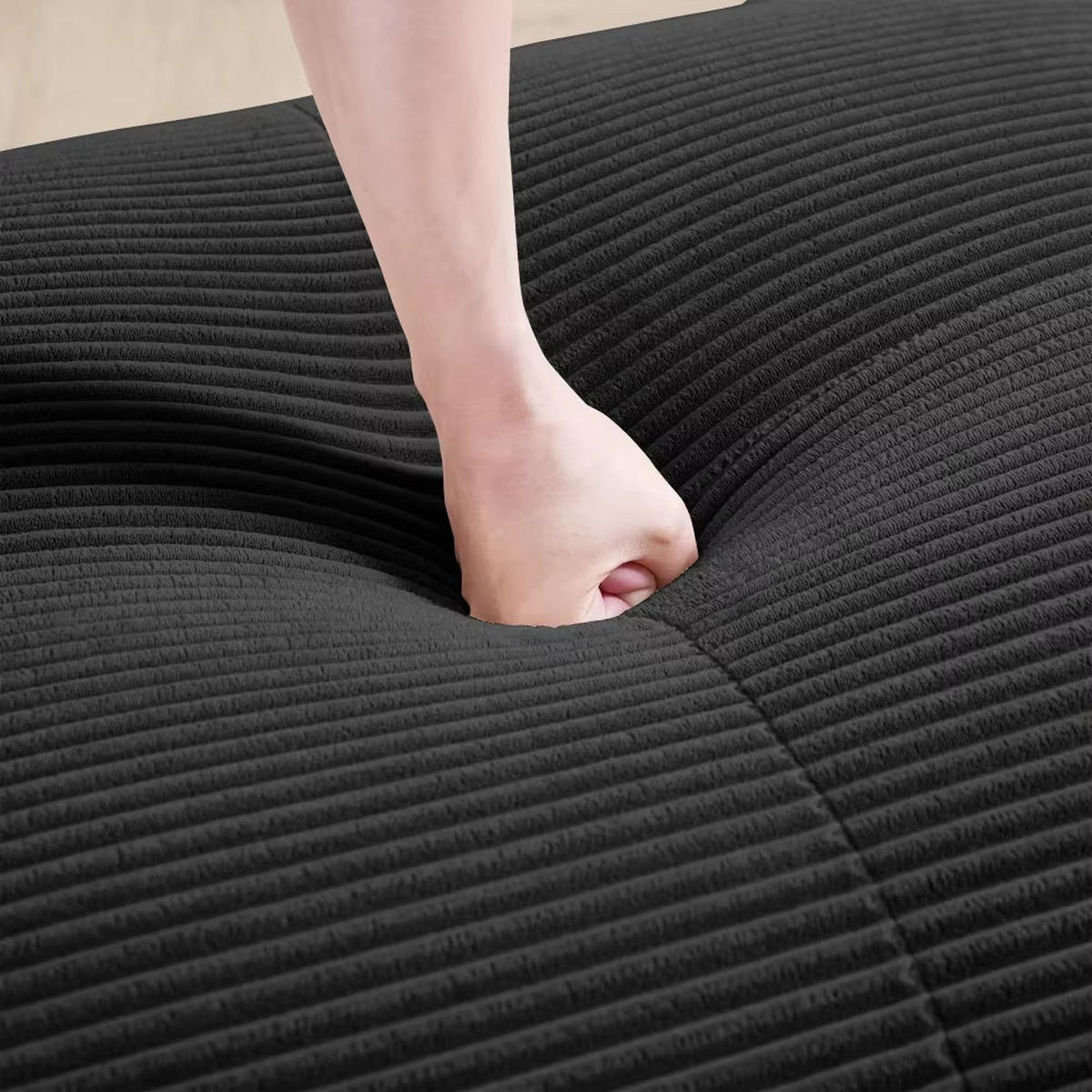 2-SITZER-SOFA 208 cm, Modernes Sofa mit geschwungenen Armlehnen, Schwarz - Schwarz, Textil (208/70/103cm) - Kaket