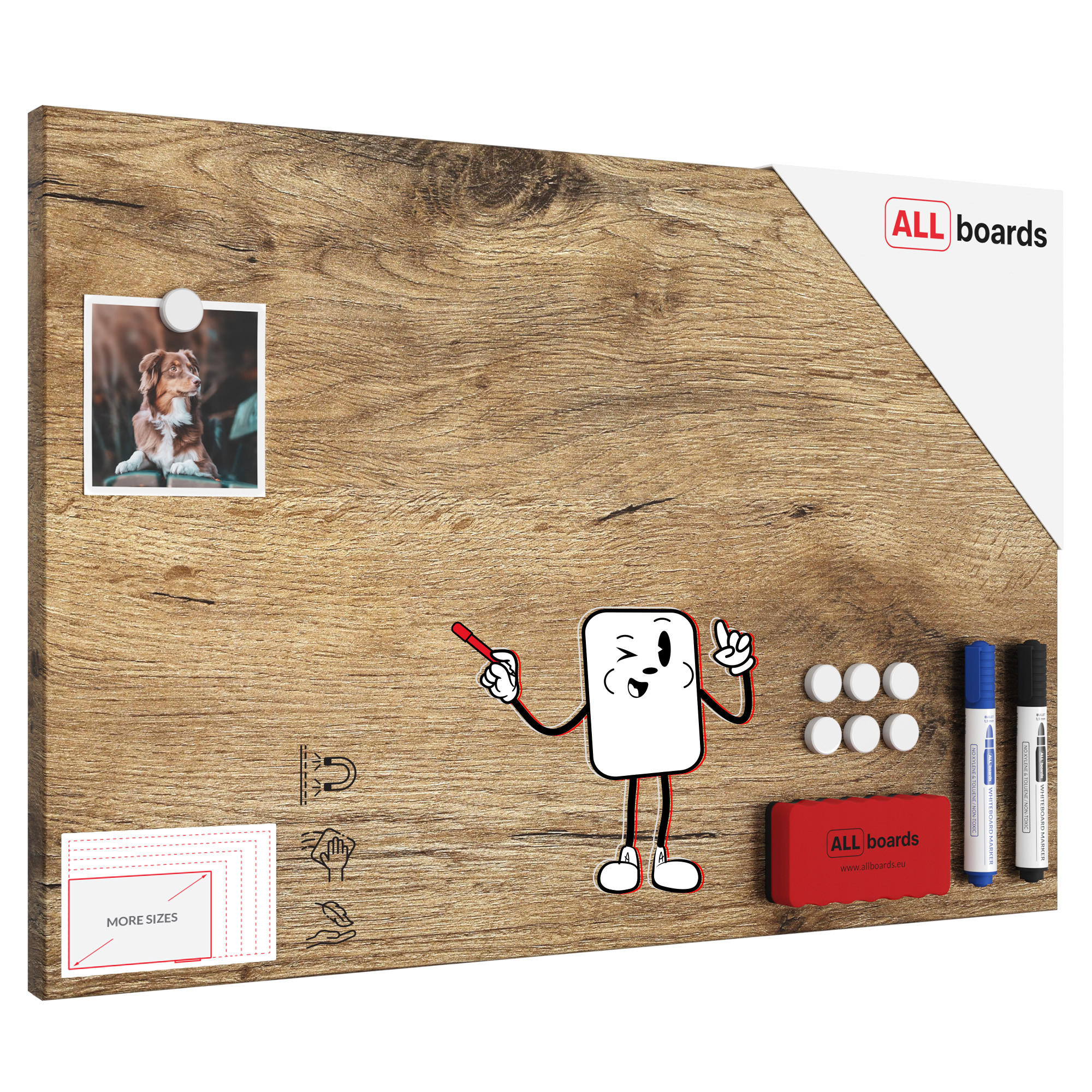 METALBOARD BAUMKERN 60x40cm + Zubehör-Set - Braun, Metall (60/40/1.8cm) - ALLboards