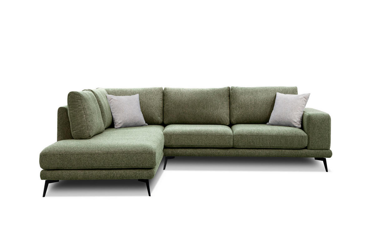 ECKSOFA MEDIOLANE 5-Sitzer, olivgrün - Olivgrün, Holzwerkstoff/Textil (219/282cm) - Courtois Laville