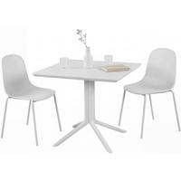 GARTENMÖBEL-SET Mara 2 Stühle 186x80x85cm Kunststoff Weiß Balkonset - Weiß, Kunststoff - DELUKE