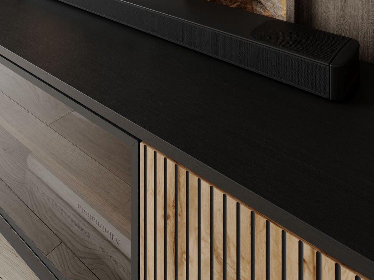 TV-SCHRANK Graphit, Wotan Eichefarben 154 cm Deo - Eiche Wotan/Schwarz, Glas/Holz (154/56/39cm) - Graingold