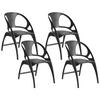 GARTENSTUHL 4er-Set Schwarz Nemi - Schwarz, Kunststoff (59/80/53cm) - Beliani
