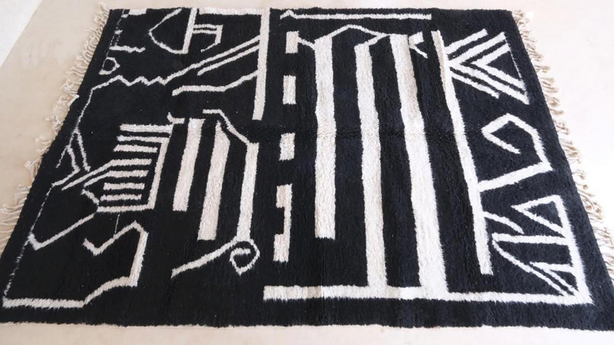 BERBERTEPPICH aus reiner Wolle 207x 298 cm - Schwarz, Naturmaterialien (207/298cm) - AFK Living