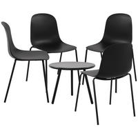 GARTENSITZGRUPPE Kunststoff Schwarz - Schwarz, Kunststoff - CLP
