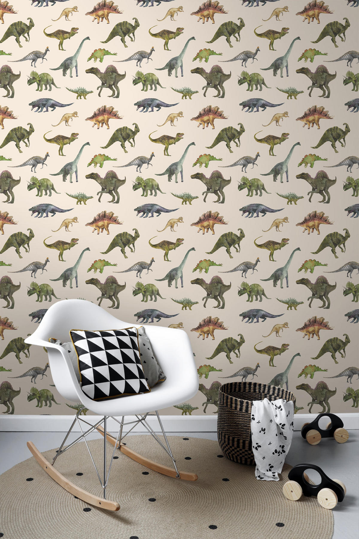 TAPETE Dinosaurier 50 x 900 cm - Grün, Papier (50/0.1cm) - Sanders & Sanders