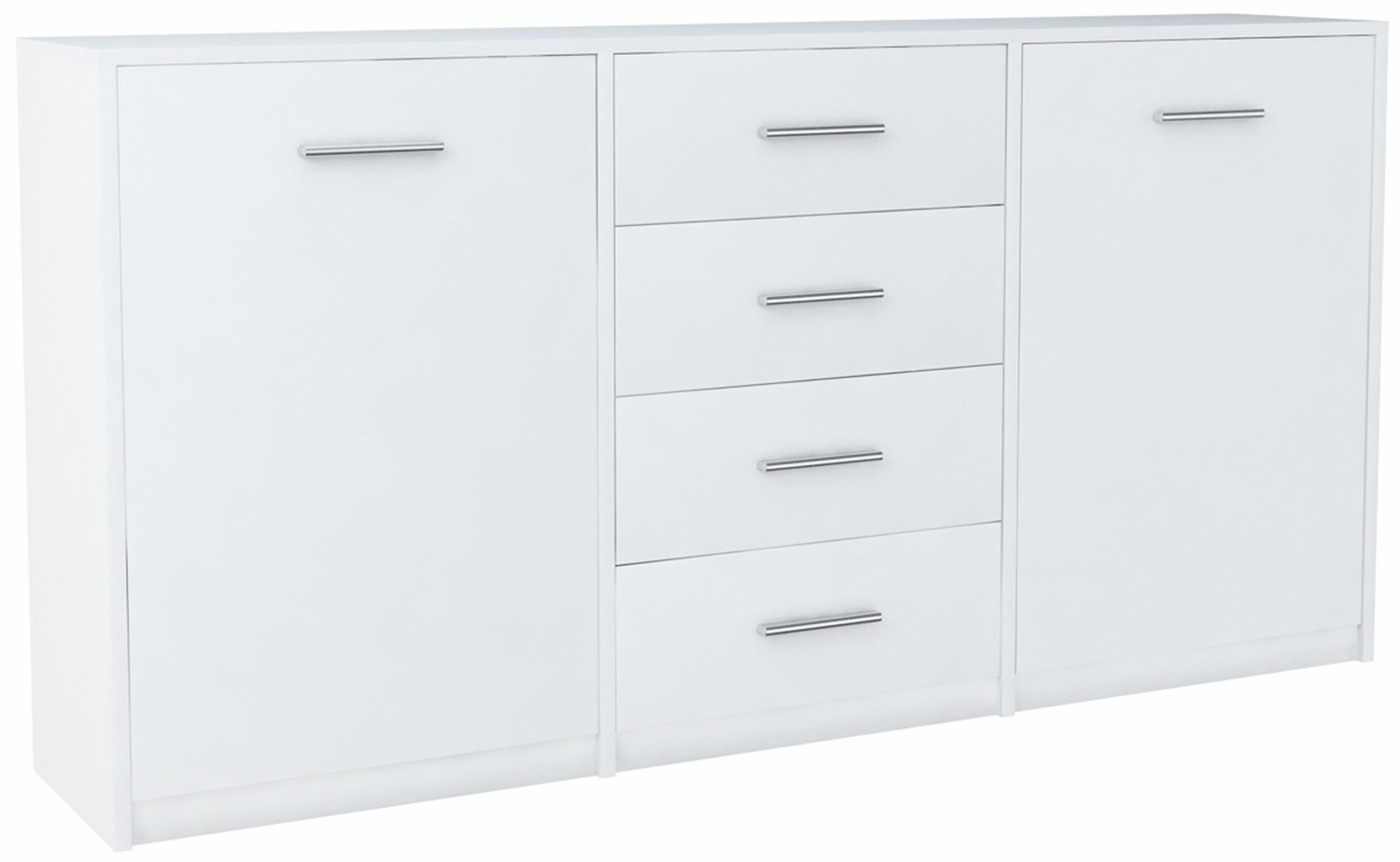 KOMMODE Bodo 2D4S Weiß 177/35/75 cm - Weiß, Holzwerkstoff (177/75/35cm)