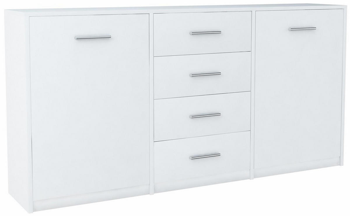 KOMMODE Bodo 2D4S Weiß 177/35/75 cm - Weiß, Holzwerkstoff (177/75/35cm)