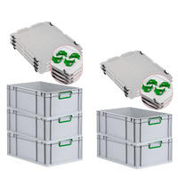 EUROBOX 5x Nextgen Color Mit Auflagedeckel 22x40x60cm Griffe Grün Geschlossen - Grün, Kunststoff (40/22/60cm) - PROREGAL