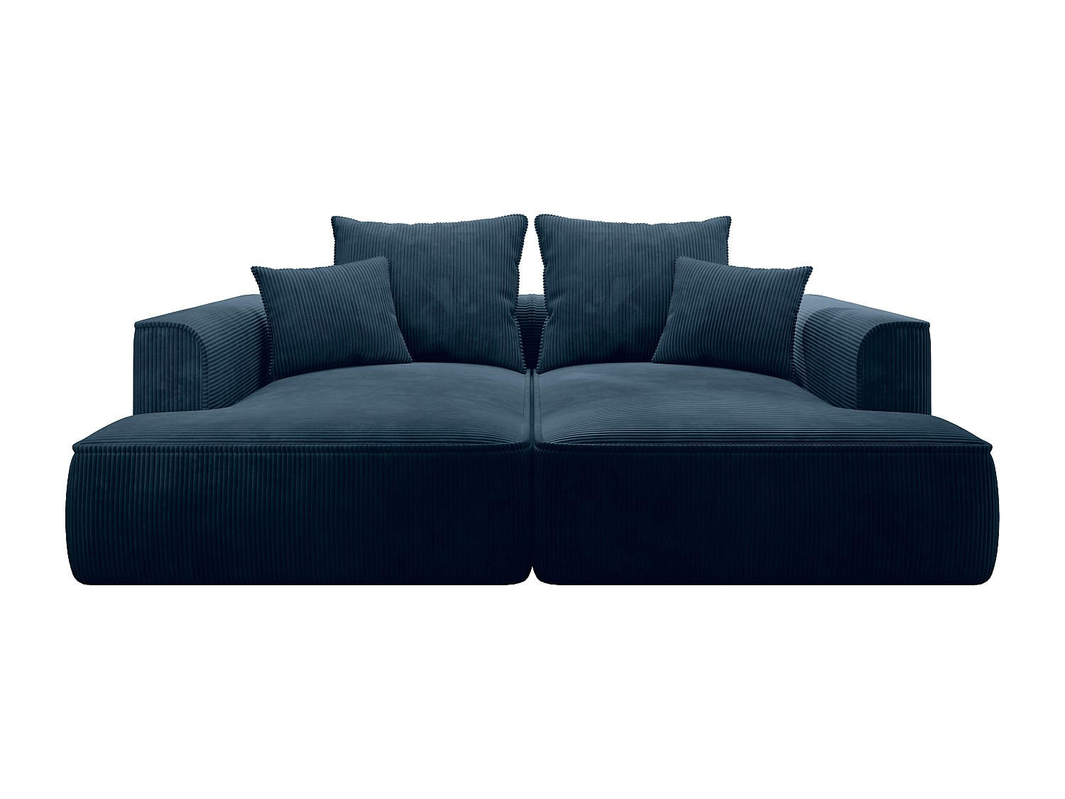 SOFA - 3 Personen - samt - blau Pineta - Blau, Textil (230/67/180cm) - Vente-Unique