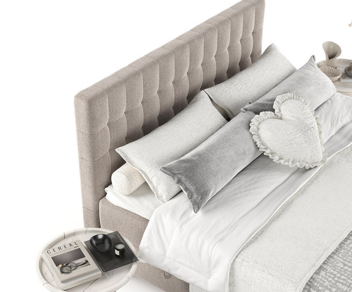 BOXBETT Divine Hellbraun 180/200 cm - Hellbraun/Schwarz, Holz/Holzwerkstoff (180/200cm) - Maison de Reve