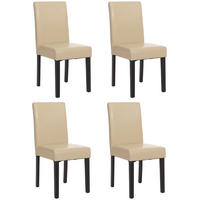 ESSZIMMERSTUHL Beige, Dunkelbraun 4er-Set - Beige/Dunkelbraun, Textil (43/90/56cm) - MCW