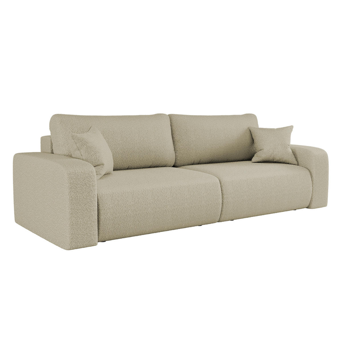 SCHLAFSOFA MILANO und Bettkasten Stoff Quelle Beige - Beige, Holz (246/83/98cm) - Kaiser Möbel