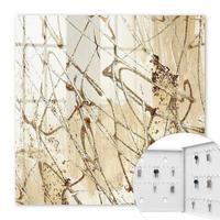 SCHLÜSSELBOX Weiß 30x30 cm – Türöffnung nach rechts - Abstrakte Komposition - Beige, Metall (30/30/5cm) - TULUP