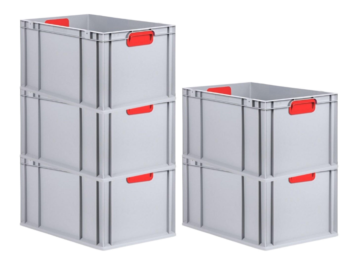 EUROBOX 5x Nextgen Color 32x40x60cm 65 Liter Griffe Rot Geschlossen - Rot, Kunststoff (40/32/60cm) - PROREGAL