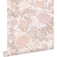 TAPETE Blumenmuster 50 x 900 cm - Lila, Papier (50/900cm) - ESTAhome