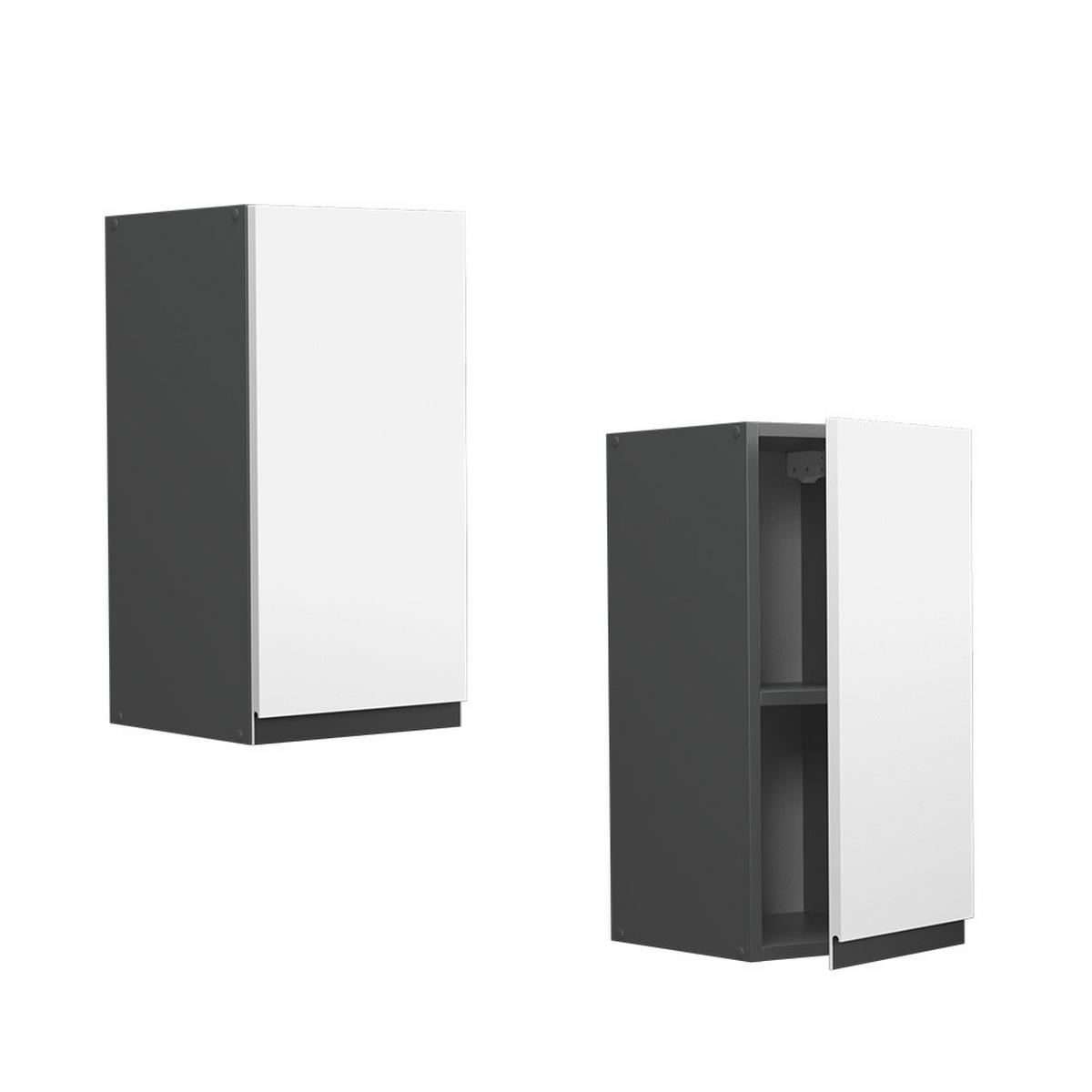 HÄNGESCHRANK R-Line Weiß 30 cm J-Shape - Anthrazit/Weiß, Holzwerkstoff (30/60/31cm) - Vicco